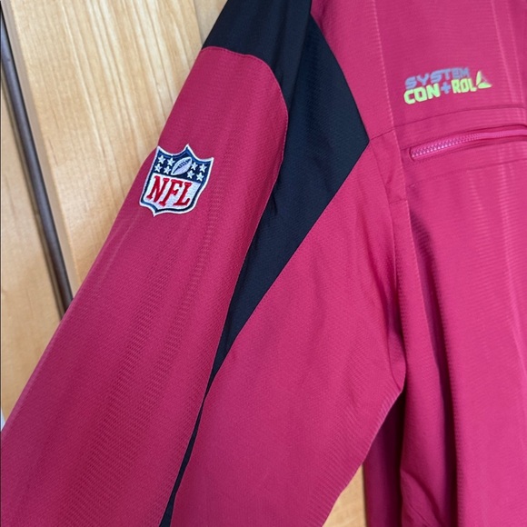 Reebok NFL authentic sideline Arizona Cardinals dark Red windbreaker Jacket - Picture 5 of 12
